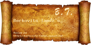 Berkovits Tamás névjegykártya